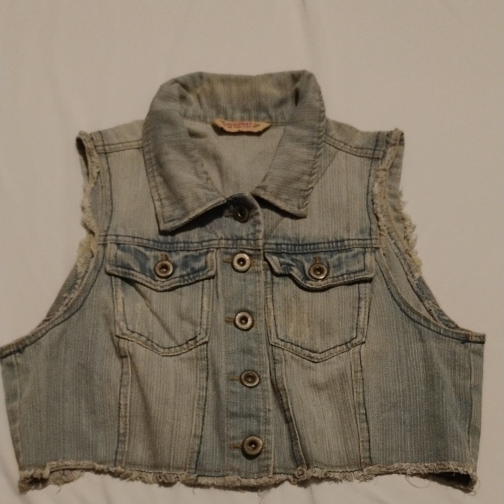 Highway Jeans Cropped Denim Vest